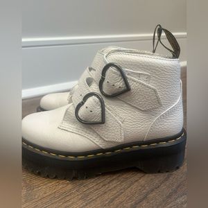 White Doc Martens w/ Heart Buckle